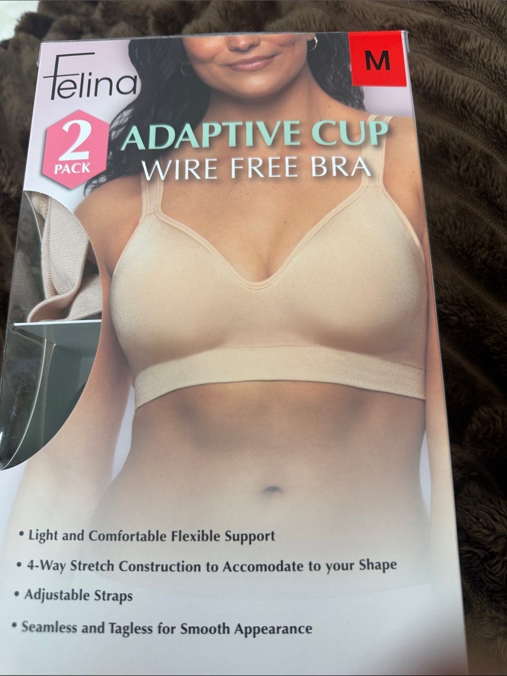 Felina Adaptive Cup Wire-Free Bra in Nude — 2-Pack